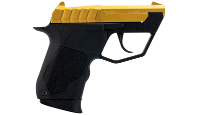 Taurus 1-22TUC13G 22TUC  Micro-Compact Frame 22 LR 9+1 2.50" Polished Gold PVD Steel Tip-Up Barrel, Gold PVD Serrated Stainless Steel Slide, Black Polymer Frame, Black Polymer Grip
