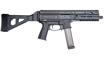 Grand Power 197892004848 SP10A3 Stribog 10mm Auto 20+1 8" Black Threaded Barrel, Black Aluminum Picatinny Rail Receiver, Black Polymer SB Tactical Brace, Black Polymer Grip, Thread Protector