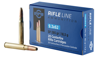 PPU PP9362 Metric Rifle  9.3mmx62Mauser 285gr Soft Point 20 Per Box/10 Case