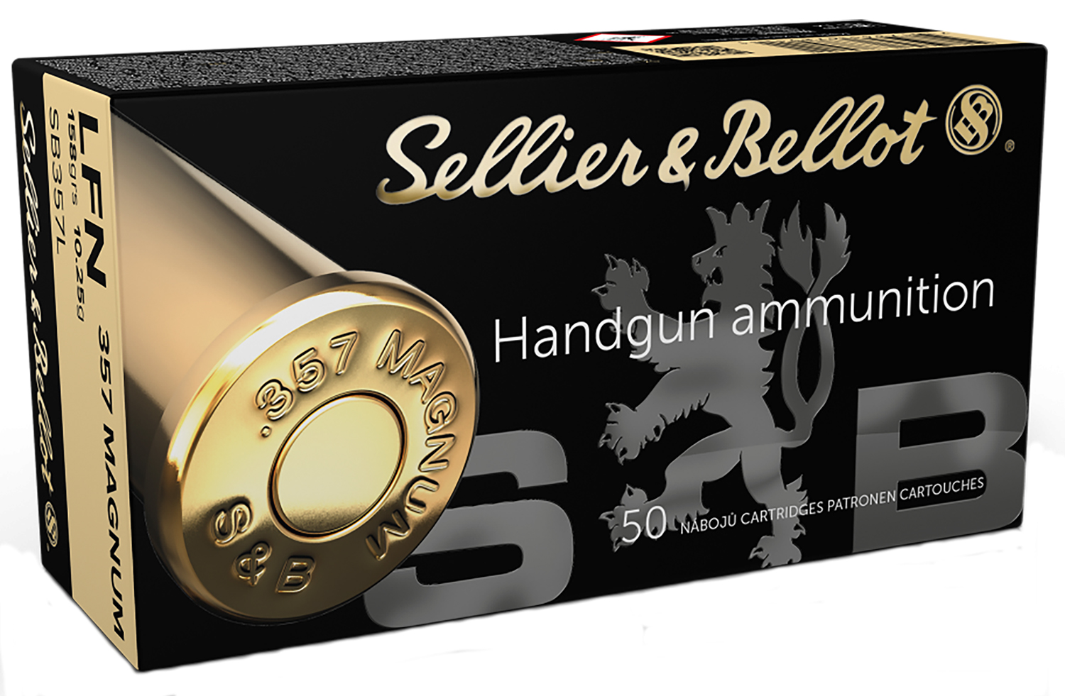 Sellier & Bellot SB357L Handgun 357Mag 158gr Lead Flat Nose 50 Per Box/20 Case