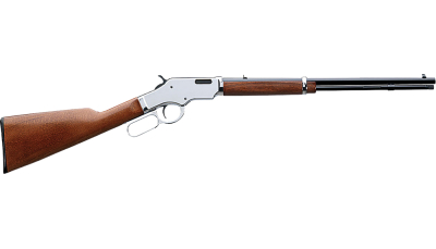 Taylors & Company 550223 Uberti Scout 22 LR Caliber with 14+1 Capacity, 19" Blued Barrel, Chrome-Plated Metal Finish & Walnut Stock Right Hand (Full Size)