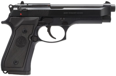 Beretta USA J92M9A0CA M9 *CA Compliant Full Size Frame 9mm Luger 10+1, 4.90" Steel Barrel, Black Bruniton Serrated Steel Slide & Aluminum Frame w/Beavertail, Ambidextrous