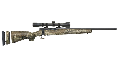 Mossberg 28065 Patriot Super Bantam 243 Win Caliber with 5+1 Capacity, 20" Fluted Barrel, Blued Metal Finish & TrueTimber Strata Synthetic Stock Right Hand (Youth) Includes 3-9x40mm Scope