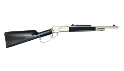 Taylors & Company 220097 1892 Alaskan Take-Down 44 Rem Mag Caliber with 5+1 Capacity, 16.50" Barrel, Matte Chrome Metal Finish & SoftTouch Black Synthetic Stock Right Hand (Full Size)