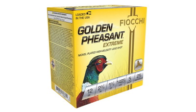 Fiocchi 12GPX5 Golden Pheasant Extrema 12Gauge 2.75" 1 3/8oz 5Shot 25 Per Box/10 Case