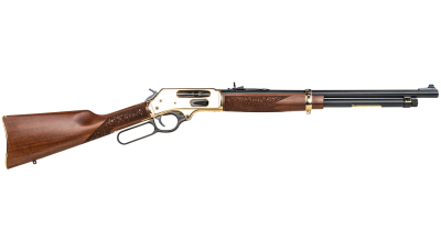 Henry H0244570 Side Gate  Full Size 45-70 Gov 5+1 19.80" Blued Steel Barrel, Polished Brass Receiver, American Walnut Stock Right Hand