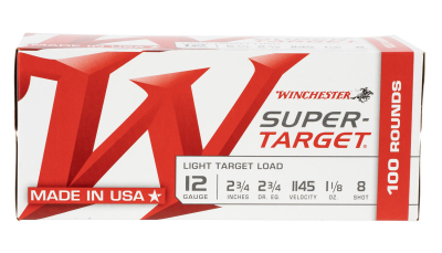 Winchester Ammo TRGT128VP Super-Target Light Target Value Pack 12 Gauge 2.75" 1 1/8oz 8 Shot 100/Box