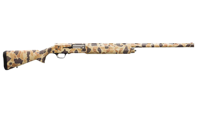 Browning 0119082005 A5  12 Gauge 26" Barrel 3.5" 4+1 Full Coverage Vintage Tan Camo, Textured Synthetic Stock With Close Radius Pistol Grip