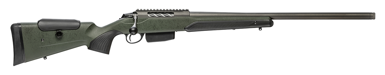 Tikka JRTXRSV319 T3x Super Varmint 6.5 PRC 5+1 23.70" Barrel, Tungsten Cerakote Metal Finish, Black Webbed Green Roughtech Stock