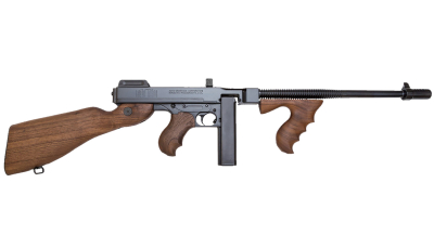 Thompson T114 1927A-1 Deluxe 45 ACP Caliber with 16.50" Barrel, 20+1 Capacity (Stick), Blued Metal Finish, American Walnut Stock Wood Grip Fixed Compensator Right Hand