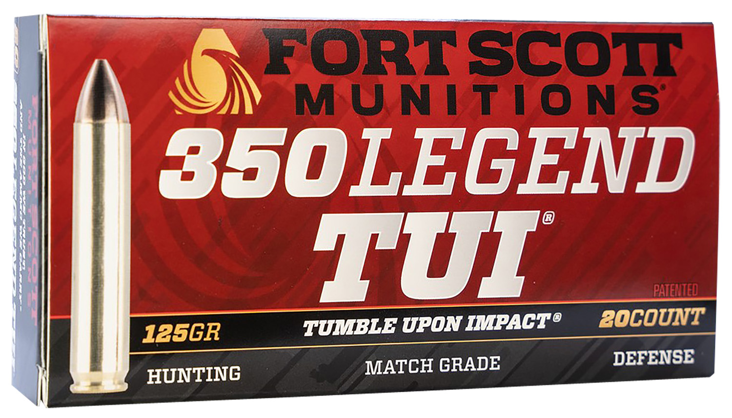 Fort Scott Munitions 350125SCV Tumble Upon Impact (TUI) Rifle 350Legend 125gr Solid Copper Spun 20 Per Box/10 Case