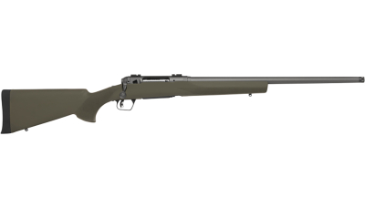 Savage Arms 58137 110 Trail Hunter 450 Bushmaster 3+1 20" Threaded/Medium Heavy Profile, Tungsten Gray Cerakote Barrel/Rec, OD Green Hogue Overmold Stock, Adj. AccuTrigger, Weaver Base