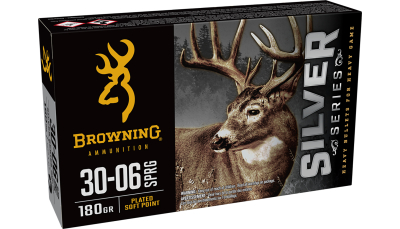 Browning Ammo B192630061  Silver 30-06Springfield 180gr Plated Soft Point 20 Per Box/10 Case