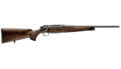 Sauer 80117099 505 Lux Full Size 300 Win Mag 2+1 24" Matte Blued Threaded Barrel, Matte Blued Saddle Mount Steel Receiver, Grade 5 Wood Fixed Stock