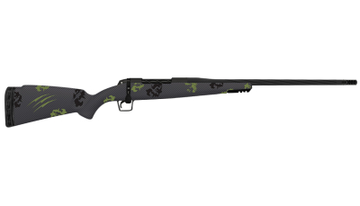 Fierce Firearms TWROG270WIN24BF Twisted Rogue 270 Win 24" Armour Lube Black Steel Threaded Barrel, Drilled & Tapped Steel Receiver, LR Negative Comb Forest Camo Carbon Fiber Stock