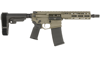 Cobalt Kinetics CKPROLITE30075CKG Pro Lite  300 Blackout 30+1 7.50" Black Melonite Barrel, CK Green Aluminum Receiver w/Picatinny Rail, Black Polymer SB Tactical SBA3 Brace, Black Polymer Grip