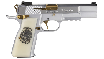 Girsan 391455 MCP 35 Liberador 9mm Luger, OPS with Accessory Rail, Gold Controls, Pearl Engraved Grips