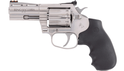 Colt Mfg KCOBRA22SP3RFO King Cobra  22 LR 10 Shot 3" Stainless Vent Rib Barrel, Stainless Cylinder & Frame, Black Rubber Grip