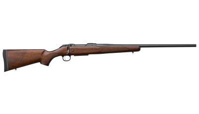 CZ-USA 07718 600+ American 243 Win 5+1 20" Black Nitride Threaded Barrel, Black Nitride Steel Drilled & Tapped Receiver, Turkish Walnut Fixed Stock