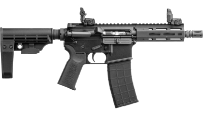 Tippmann Arms A101042 M4 Micro Elite 22 LR 25+1 7" Black Parkerized Threaded Barrel, Black Parkerized Receiver w/Picatinny Rail, M-LOK Handguard, Black T5 Arm Brace, Black Gen2 Grip, Right Hand