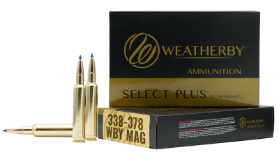Weatherby B333225TTSX Select Plus  338-378WthbyMag 225gr Barnes Tipped TSX Lead Free 20 Per Box/10 Case