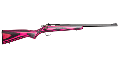 Crickett KSA2225 Youth  22 LR 1rd 16.12" Blued Barrel & Receiver, Fixed Front/Adjustable Rear Peep Sights, Pink/Black Laminate Stock w/11.5" LOP, Rebounding Firing Pin Safety