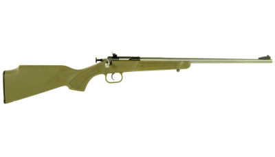 Crickett KSA2243 My First Rifle Youth 22 LR 1rd 16.13" Stainless Steel Barrel, Blued Drilled & Tapped Receiver, Desert Tan w/Webbing Fixed Synthetic Stock, Right Hand