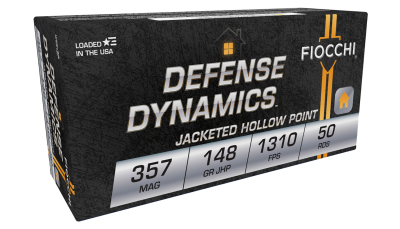 Fiocchi 357E Defense Dynamics  357Mag 148gr Jacketed Hollow Point 50 Per Box/20 Case