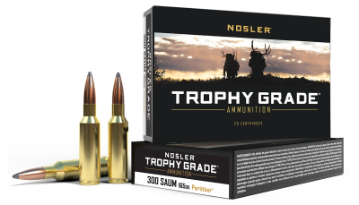 Nosler 60061 Trophy Grade  300RemSAUM 165gr Nosler Spitzer Partition 20 Per Box/10 Case