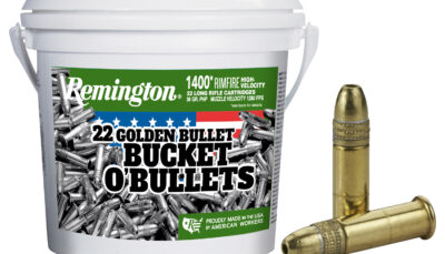 Remington Ammunition 21231 Golden Bullet Bucket O Bullets 22LR 36gr Plated Hollow Point 1400 Per Box/4 Case *Bucket
