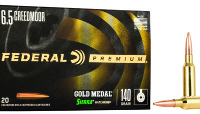 Federal GM65CRD1 Premium Gold Medal 6.5Creedmoor 140gr Sierra MatchKing BTHP 20 Per Box/10 Case