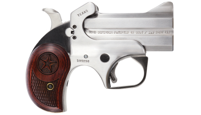 Bond Arms BATD Texas Defender 357 Mag/38 Sp 2rd 3" Barrel, Stainless Metal Finish, Rosewood Grip, Blade Front/Fixed Rear Sights, Manual Safety