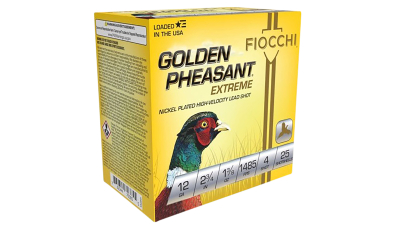 Fiocchi 12GPX4 Golden Pheasant Extrema 12Gauge 2.75" 1 3/8oz 4Shot 25 Per Box/10 Case