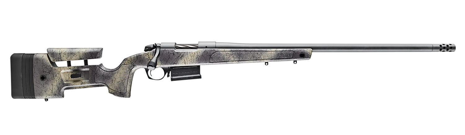Bergara Rifles B14LM357 B-14 Wilderness HMR 7mm Rem Mag 5+1 24" Threaded, Sniper Gray Cerakote Barrel/Rec, Adj. SoftTouch Woodland Camo Stock with Mini-Chassis, Omni Muzzle Brake