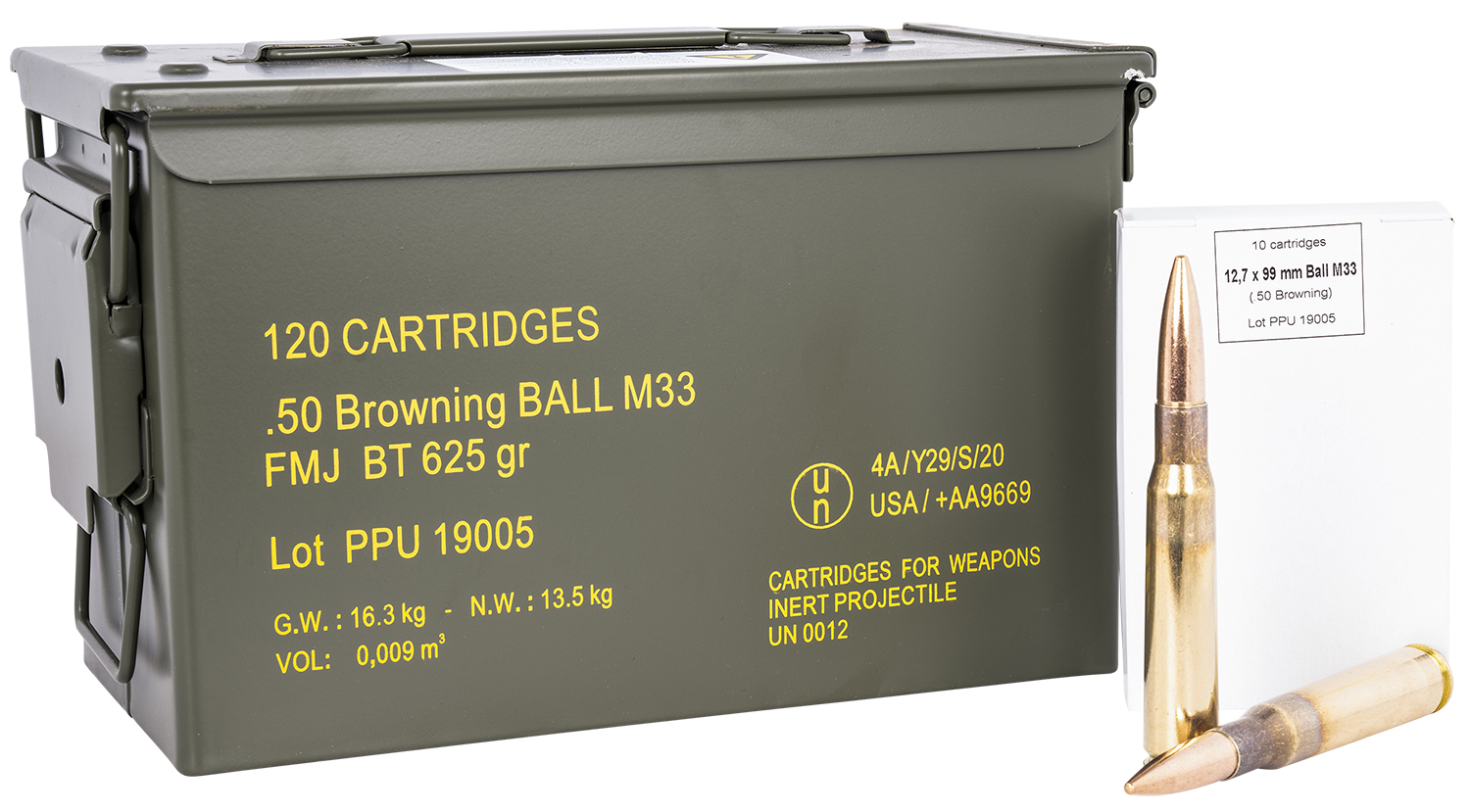 PPU PPRM50M Rangemaster 50BMG 625gr Full Metal Jacket/ 120rds *Sold by Case *Includes Metal Can
