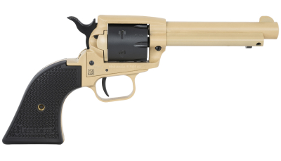 Heritage Mfg SRR22V4 Rough Rider  22 LR 6 Shot 4.75" Sabre Sand Cerakote Steel Barrel, Sabre Sand Cerakote Steel Frame, Black Satin Cylinder, Black Polymer Grip, Hammer/Thumb Safety, Exposed Hammer