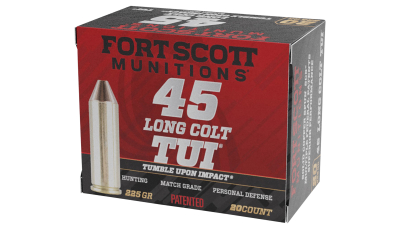 Fort Scott Munitions 45LC225SCV Tumble Upon Impact (TUI)  45LongColt 225gr Solid Copper Spun 20 Per Box/25 Case