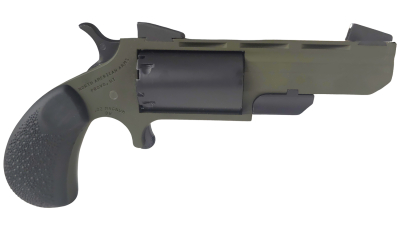 North American Arms TGHMB Green Huntsman  22 WMR 5 Shot 2" OD Green Cerakote Heavy Vent Rib Barrel, OD Green Cerakote Steel Frame, Matte Black Cylinder, Black Cobblestone Rubber Grip, Exposed Hammer