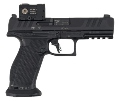 Walther Arms 2881225PRO PDP w/Optic Full Size Frame 9mm Luger 18+1 4.50" Polygonal Rifling Barrel Black Optic Ready/Serrated Steel Slide Black Polymer Frame w/Picatinny Rail, Aimpoint Acro Red Dot