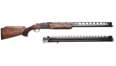 Charles Daly 930410 202 Unsingle Combo 12 Gauge Break Open 2.75" 2rd 32" Black Over/Under Vent Rib Barrel, Black Steel Receiver, Adj Cheek Riser Walnut Wood Stock
