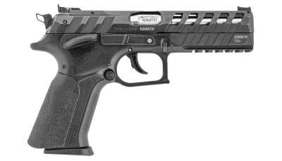 Grand Power 8588005808514 X-Calibur CO Mk23 Match 9mm Luger 15+1 4.80" Stainless Barrel, Black Steel Lightening Cut/Optic Cut/Serrated Slide, Black Steel Frame w/Picatinny Rail, Black Textured Grip