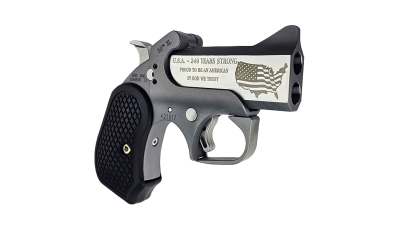 Bond Arms BA30THXL-45LC/410 30th XL  45 Colt (Long Colt)/410 Gauge 2 Shot 3" Engraved Matte Stainless Steel Barrel, Rough Matte Stainless Steel Frame, Black B6 Resin Grips