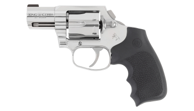 Colt Mfg KCOBRASB2RBB King Cobra  357 Mag 6rd Shot 2" Stainless Steel Barrel, Cylinder & Frame, Black Hogue Overmolded Grip, Exposed Hammer, DAO