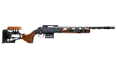 Iota Outdoors RF030L472210F99 Venatic Max 25 Creedmoor 5+1 22"  Nano Flat Black Fluted Threaded Barrel, Black DLC Aluminum Receiver w/Picatinny Rail, Woox Furiosa Aluminum/Wood Stock, Right Hand