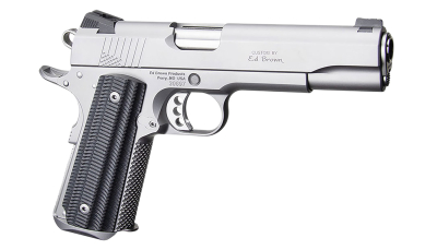 Ed Brown BASESS2A 1911 2nd Amendment 45 ACP 5" Stainless Steel Barrel, Serrated Slide & Frame, Black Alien G10 Grip, Right Hand