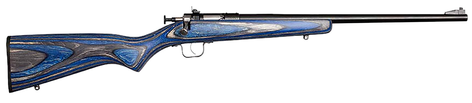 Crickett KSA2222 Youth 22 LR 1rd 16.12" Blued Barrel & Receiver, Fixed Front/Adjustable Rear Peep Sights, Blue Laminate Stock w/11.5" LOP, Rebounding Firing Pin Safety