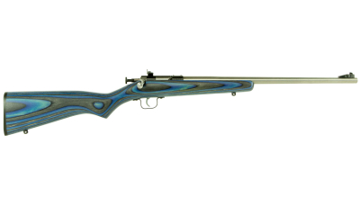 Crickett KSA2223 Youth  22 LR 1rd 16.12" Stainless Steel Barrel, Fixed Front/Adjustable Rear Peep Sights, Blue Laminate Stock w/11.5" LOP, Rebounding Firing Pin Safety