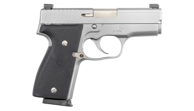Kahr Arms K9093NA K  9mm Luger Caliber with 3.50" Barrel, 7+1 Capacity, Overall Matte Stainless Steel Finish, Serrated Slide, Textured Wraparound Black Polymer Grip & TruGlo Night Sights
