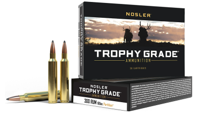 Nosler 60064 Trophy Grade  300RUM 165gr Nosler Spitzer Partition 20 Per Box/10 Case