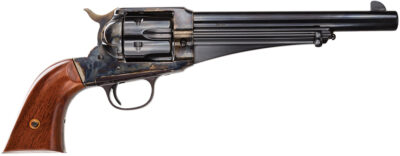 Taylors & Company 550383 1875 Army Outlaw 45 Colt (LC) Caliber with 7.50" Blued Finish Barrel, 6rd Capacity Blued Finish Cylinder, Color Case Hardened Finish Steel Frame & Walnut Grip